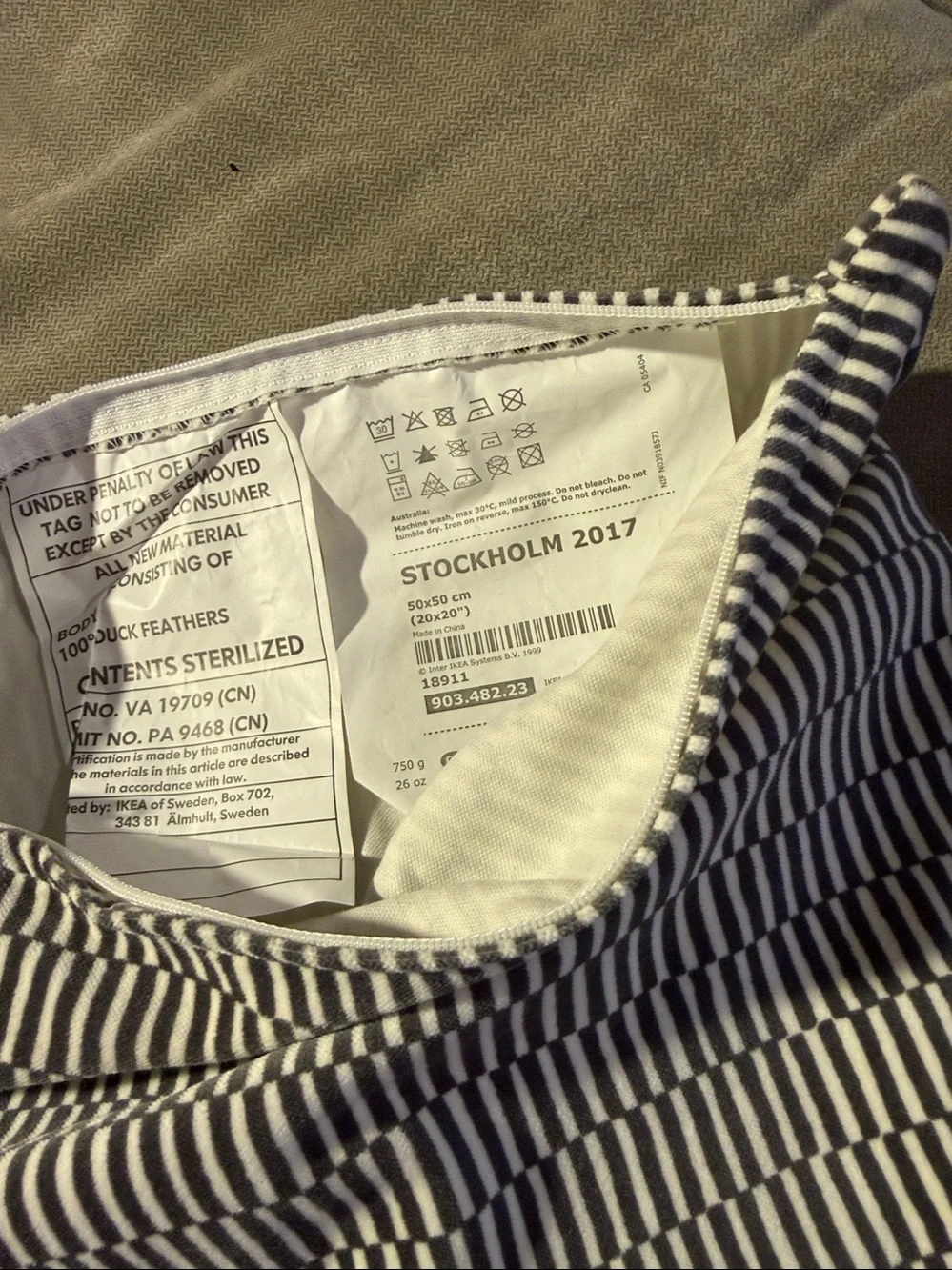 IKEA Grey & White Throw Pillow Cover Set